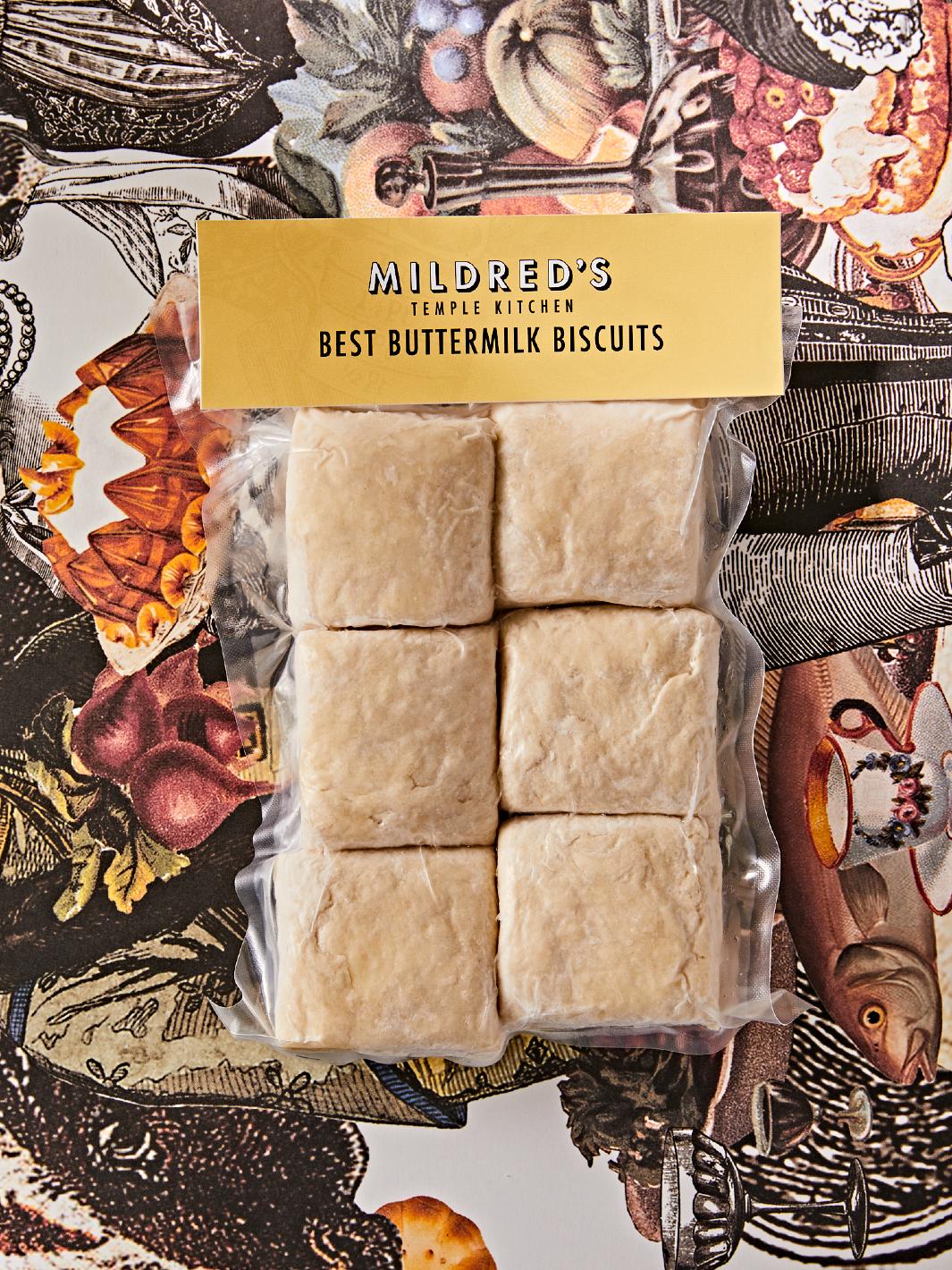 Mildred's Temple Kitchen buttermilk biscuits frozen ready-to-bake